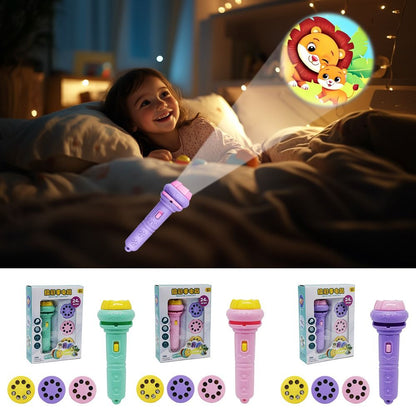 Kids Projector Torch – 50+ Animal, Vehicle, Number & Cartoon Slides Educational Toy