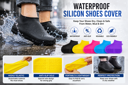 Waterproof Silicon Shoes Cover | Reusable Anti-Slip Rain Shoe Protector